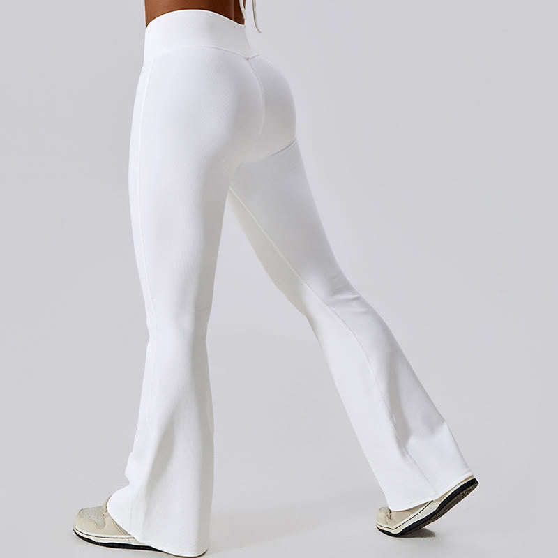 Buddha Stones Bez Rękawów Crop Tank Top Rozkloszowane Spodnie Sport Fitness Joga