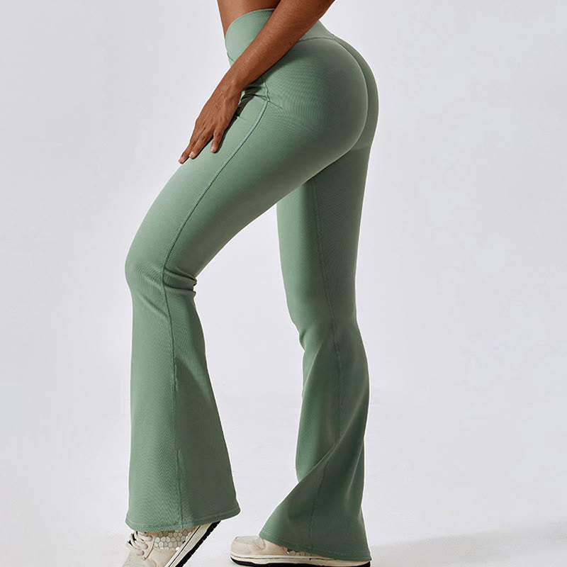 Buddha Stones Bez Rękawów Crop Tank Top Rozkloszowane Spodnie Sport Fitness Joga