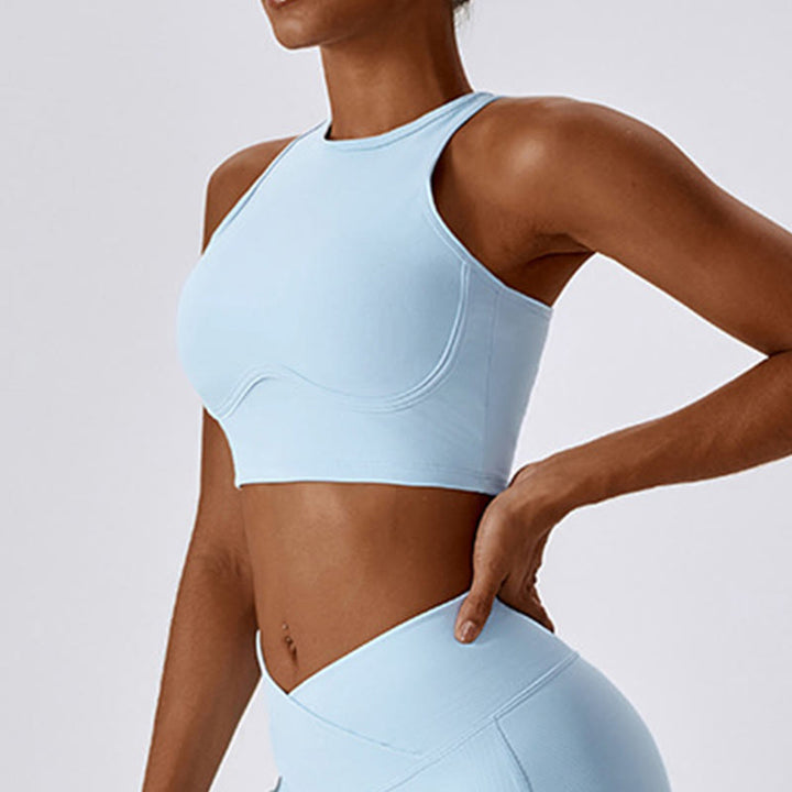 Buddha Stones Bez Rękawów Crop Tank Top Rozkloszowane Spodnie Sport Fitness Joga