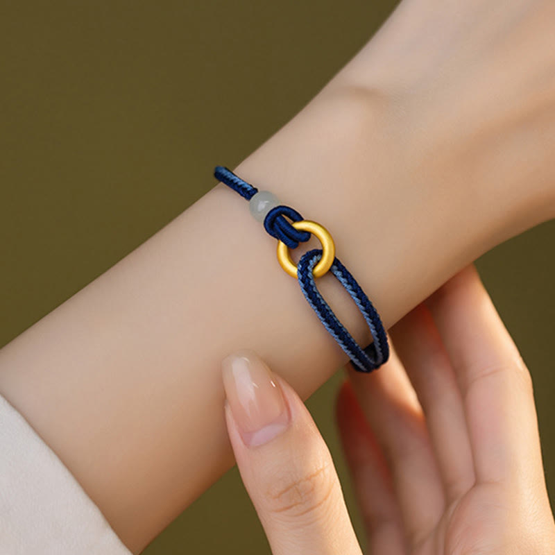 Bransoletka z Buddha Stones 999 ze srebra próby 925, klamra pokoju, sznurek z jadeitu Hetian Fortune