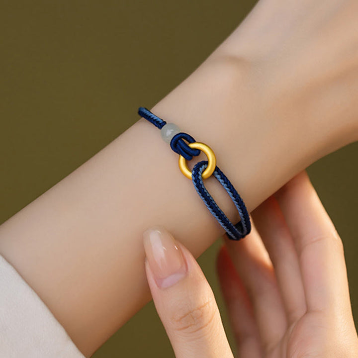 Bransoletka z Buddha Stones 999 ze srebra próby 925, klamra pokoju, sznurek z jadeitu Hetian Fortune