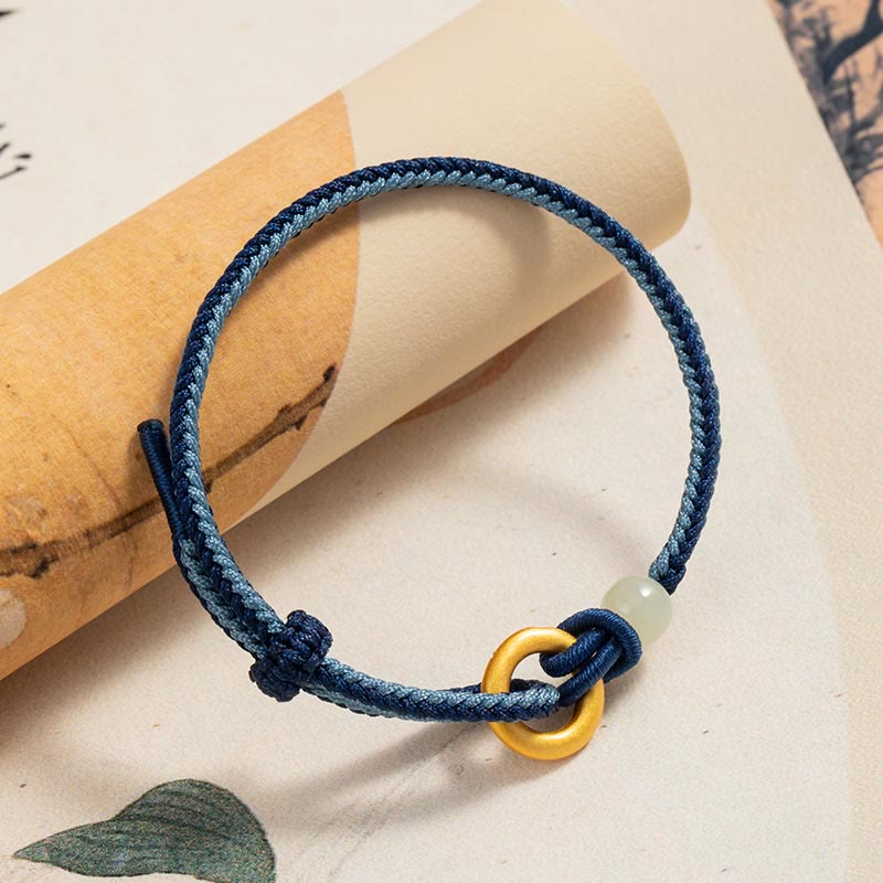 Bransoletka z Buddha Stones 999 ze srebra próby 925, klamra pokoju, sznurek z jadeitu Hetian Fortune