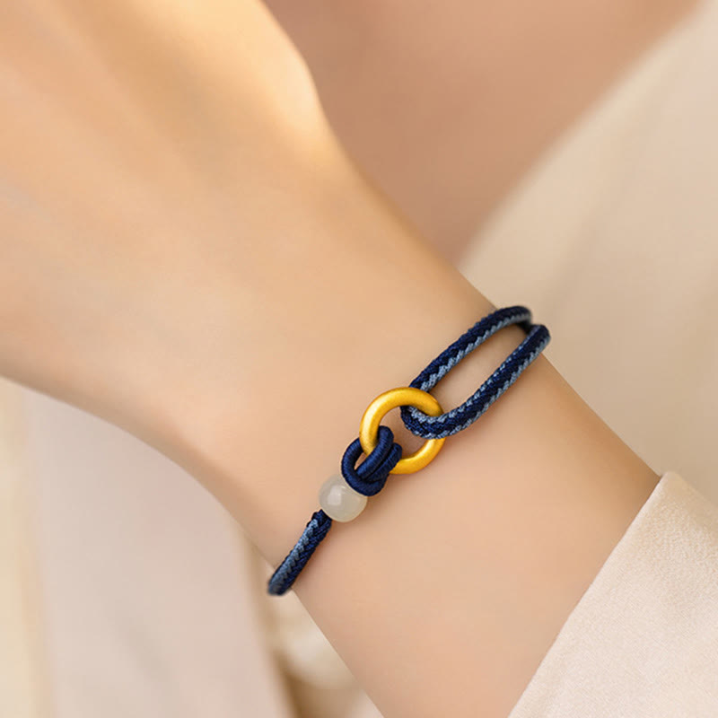 Bransoletka z Buddha Stones 999 ze srebra próby 925, klamra pokoju, sznurek z jadeitu Hetian Fortune