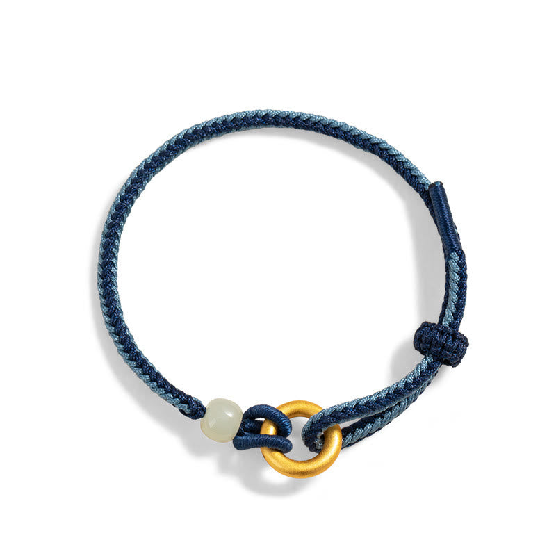 Bransoletka z Buddha Stones 999 ze srebra próby 925, klamra pokoju, sznurek z jadeitu Hetian Fortune