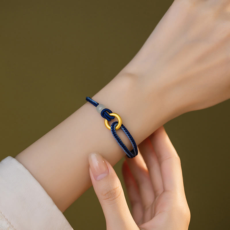 Bransoletka z Buddha Stones 999 ze srebra próby 925, klamra pokoju, sznurek z jadeitu Hetian Fortune