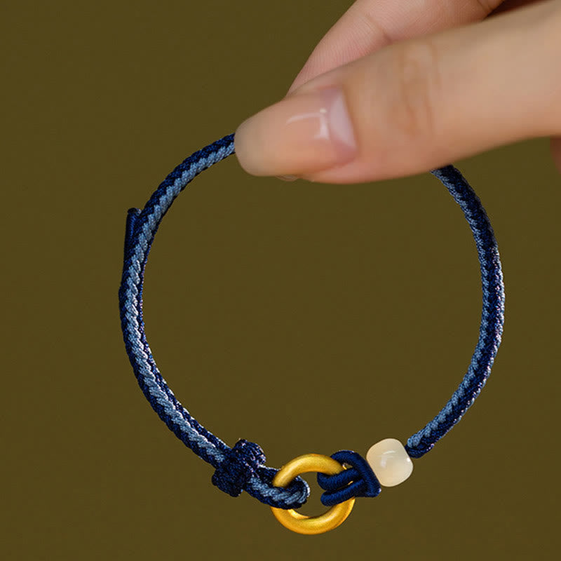 Bransoletka z Buddha Stones 999 ze srebra próby 925, klamra pokoju, sznurek z jadeitu Hetian Fortune