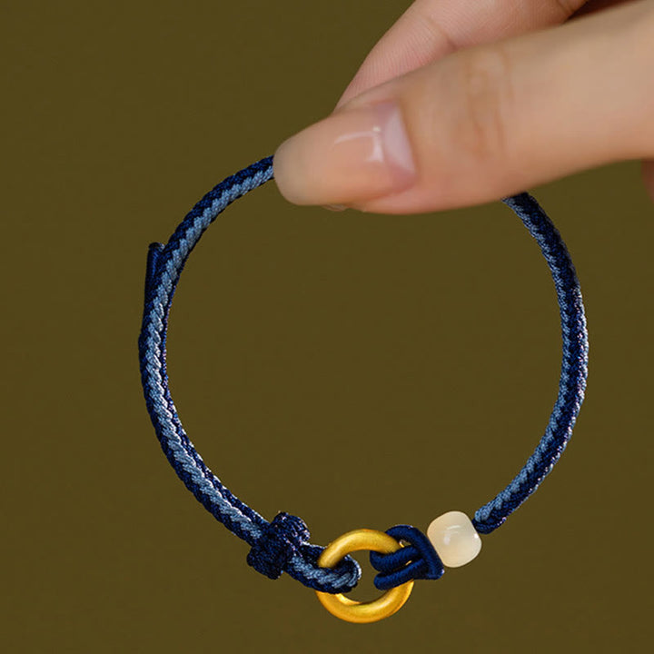 Bransoletka z Buddha Stones 999 ze srebra próby 925, klamra pokoju, sznurek z jadeitu Hetian Fortune