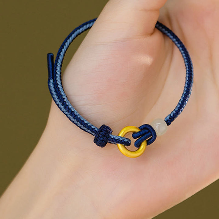 Bransoletka z Buddha Stones 999 ze srebra próby 925, klamra pokoju, sznurek z jadeitu Hetian Fortune