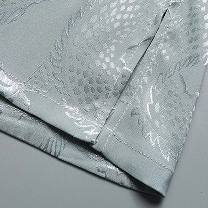 Buddha Stones Wzór Smoka Strój Tang Hanfu Tradycyjny Mundur Krótki Rękaw Top Spodnie Odzież Męski Zestaw - image 11