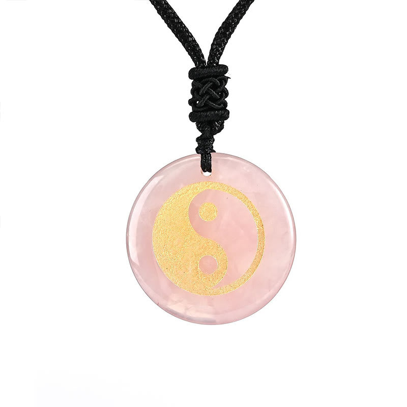 Buddha Stones Różne Kryształy Ametyst Tygrysie Oko Zielony Awenturyn Yin Yang Duchowy Naszyjnik Wisiorek