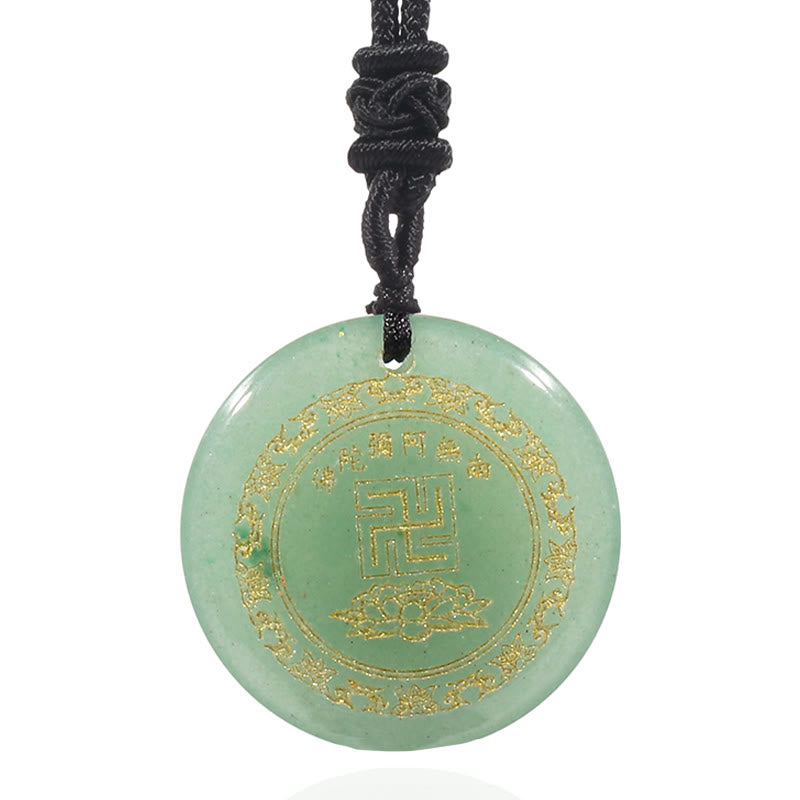 Buddha Stones Swastyka Wzór Lotosu Naturalny Różnorodny Kryształ Czarny Obsydian Oczyszczający Naszyjnik Wisiorek