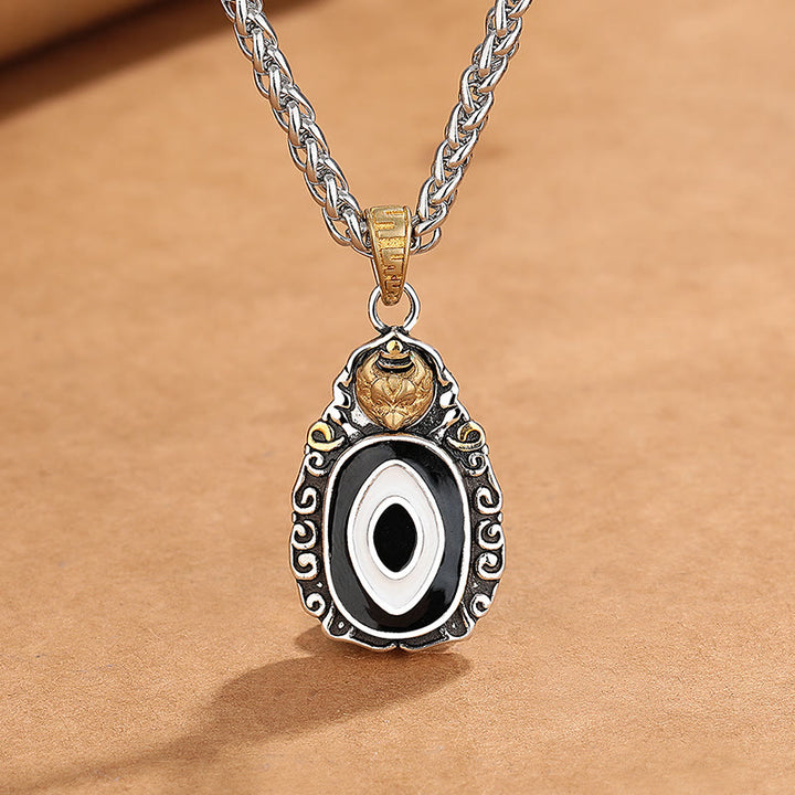 Buddha Stones Tybet Dzi Koralik Garuda Wzór Miedź Metal Bogactwo Naszyjnik Wisiorek