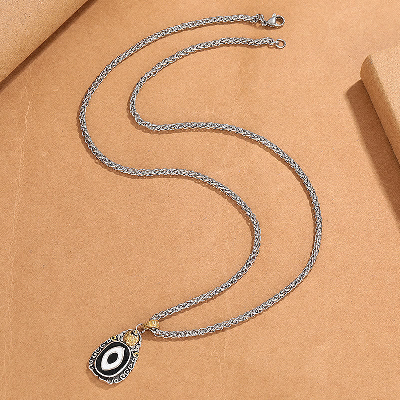 Buddha Stones Tybet Dzi Koralik Garuda Wzór Miedź Metal Bogactwo Naszyjnik Wisiorek