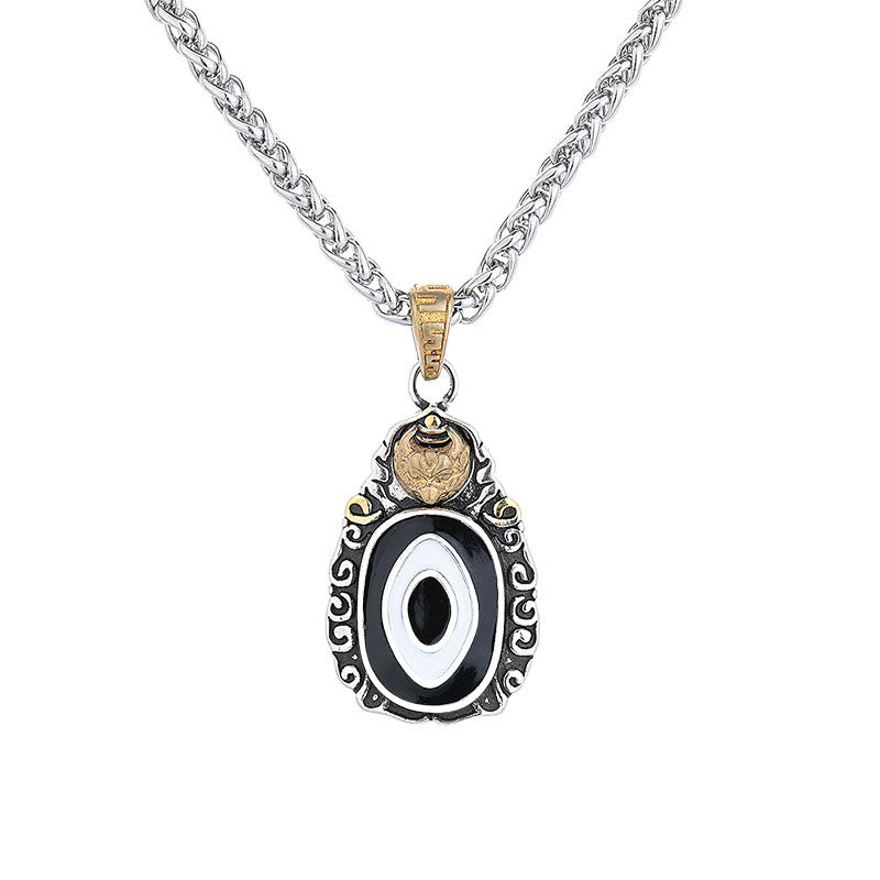 Buddha Stones Tybet Dzi Koralik Garuda Wzór Miedź Metal Bogactwo Naszyjnik Wisiorek