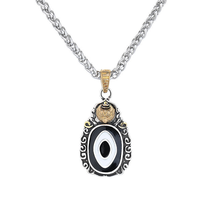 Buddha Stones Tybet Dzi Koralik Garuda Wzór Miedź Metal Bogactwo Naszyjnik Wisiorek