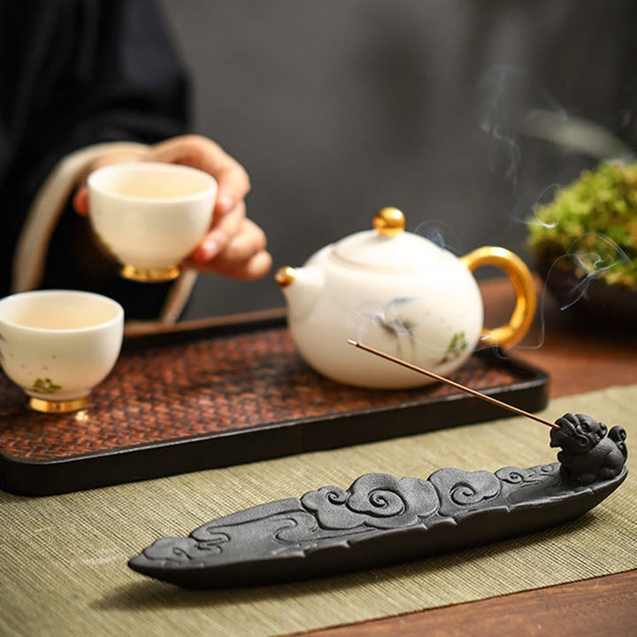 Buddha Stones , Pomyślne Chmury, PiXiu Uzdrawiająca Ceramiczna Kadzielnica w Pałeczkach, Dekoracja