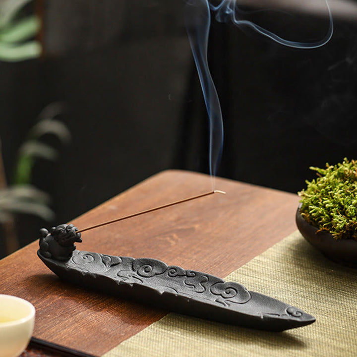 Buddha Stones , Pomyślne Chmury, PiXiu Uzdrawiająca Ceramiczna Kadzielnica w Pałeczkach, Dekoracja