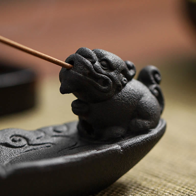 Buddha Stones , Pomyślne Chmury, PiXiu Uzdrawiająca Ceramiczna Kadzielnica w Pałeczkach, Dekoracja