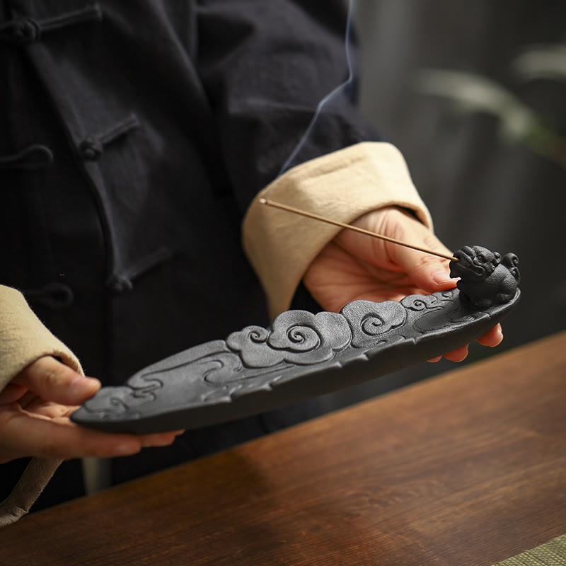 Buddha Stones , Pomyślne Chmury, PiXiu Uzdrawiająca Ceramiczna Kadzielnica w Pałeczkach, Dekoracja