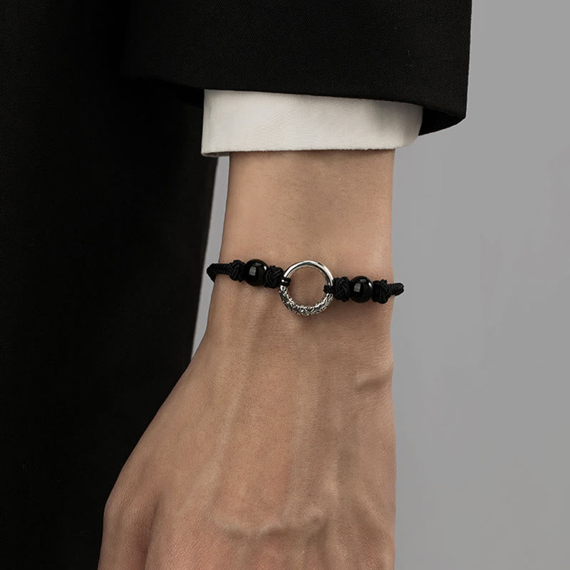 Bransoletka ochronna Buddha Stones 925 Sterling Silver Black Onyx Peace Buckle - image 10