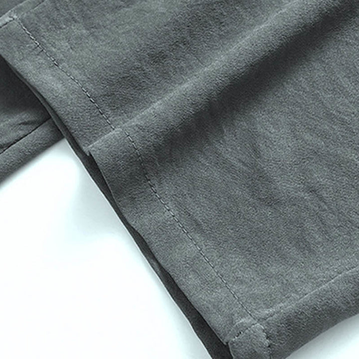 Buddha Stones Smok Fu Charakter Tang Garnitur Tradycyjny Krótki Rękaw Koszula Szerokie Spodnie Odzież Męski Zestaw - image 13