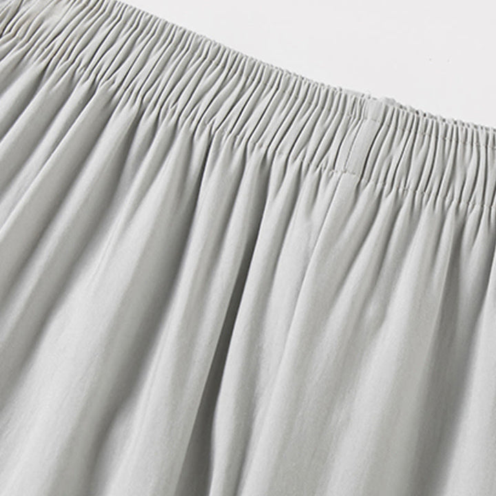 Buddha Stones wzdłuż rzeki podczas święta Qingming Wzór Tradycyjny strój Tang Krótki rękaw Koszula Spodnie Odzież Męski zestaw