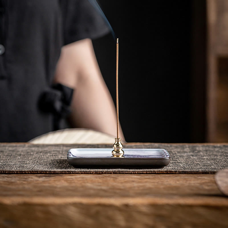 Buddha Stones, Góry, Jezioro, Kwiat, Liść, Uzdrawiająca, Ceramiczna Taca, Patyk, Kadzidło, Dekoracja