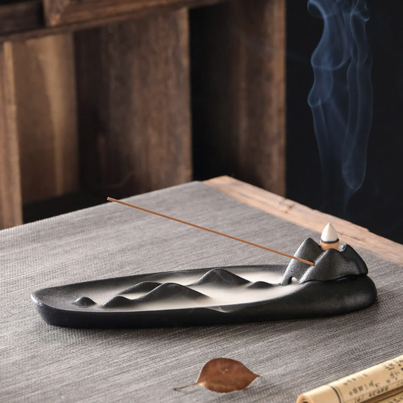 Buddha Stones Podwójna Góra Ryb Koi Uzdrawiająca Ceramiczna Kadzielnica Dekoracja Kadzidła