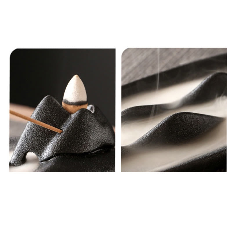 Buddha Stones Podwójna Góra Ryb Koi Uzdrawiająca Ceramiczna Kadzielnica Dekoracja Kadzidła