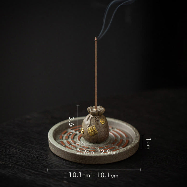 Buddha Stones Mała Miska Skarbów Szczęśliwa Torba Taca Bagua Uzdrawiająca Ceramiczna Kadzielnica Dekoracja