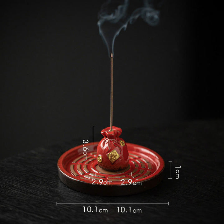 Buddha Stones Mała Miska Skarbów Szczęśliwa Torba Taca Bagua Uzdrawiająca Ceramiczna Kadzielnica Dekoracja