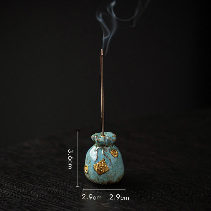 Buddha Stones Mała Miska Skarbów Szczęśliwa Torba Taca Bagua Uzdrawiająca Ceramiczna Kadzielnica Dekoracja