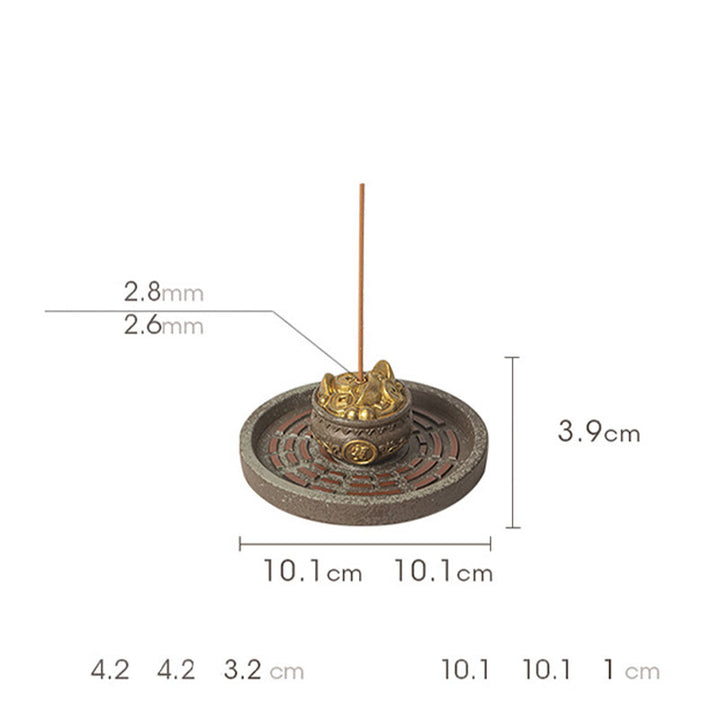 Buddha Stones Mała Miska Skarbów Szczęśliwa Torba Taca Bagua Uzdrawiająca Ceramiczna Kadzielnica Dekoracja