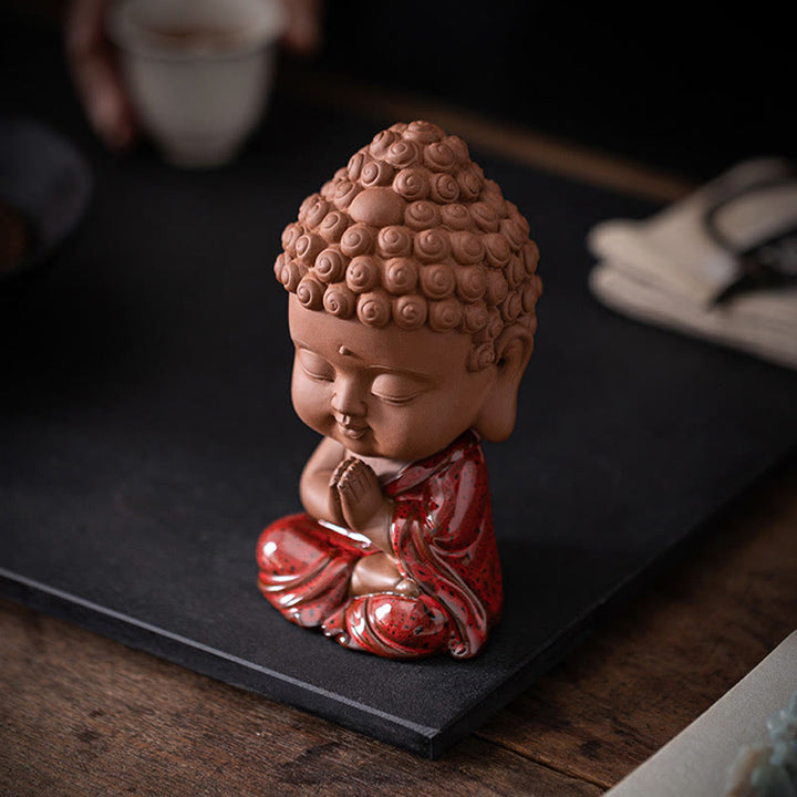 Buddha Stones Mini Gautama budda siakjamuni Kwan Yin Avalokitesvara Ksitigarbha spokój ceramiczna dekoracja biurka