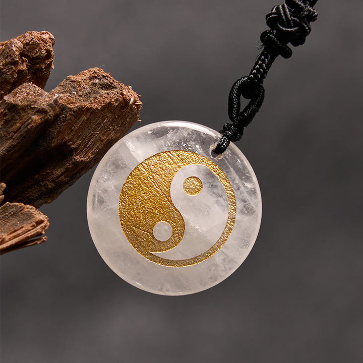 Buddha Stones Różne Kryształy Ametyst Tygrysie Oko Zielony Awenturyn Yin Yang Duchowy Naszyjnik Wisiorek