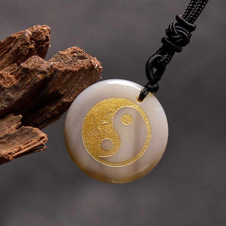 Buddha Stones Różne Kryształy Ametyst Tygrysie Oko Zielony Awenturyn Yin Yang Duchowy Naszyjnik Wisiorek