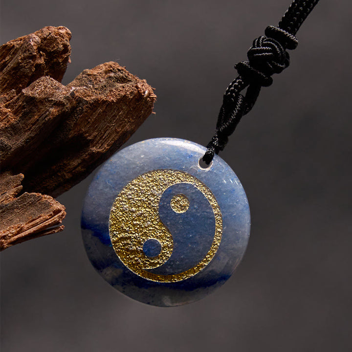 Buddha Stones Różne Kryształy Ametyst Tygrysie Oko Zielony Awenturyn Yin Yang Duchowy Naszyjnik Wisiorek