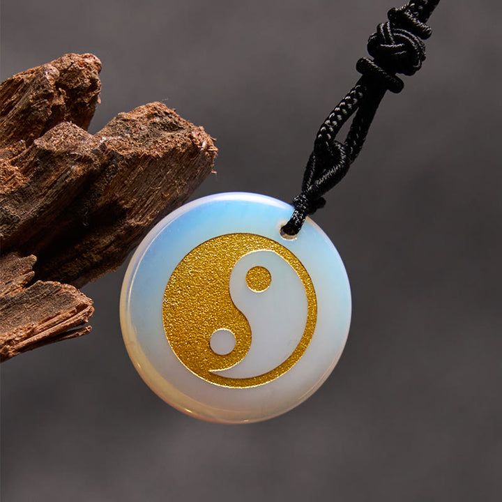 Buddha Stones Różne Kryształy Ametyst Tygrysie Oko Zielony Awenturyn Yin Yang Duchowy Naszyjnik Wisiorek