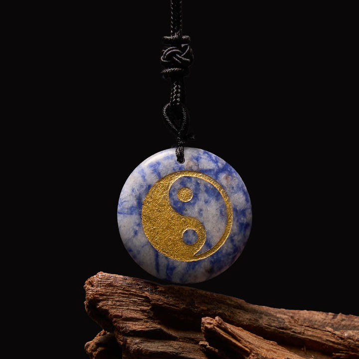 Buddha Stones Różne Kryształy Ametyst Tygrysie Oko Zielony Awenturyn Yin Yang Duchowy Naszyjnik Wisiorek