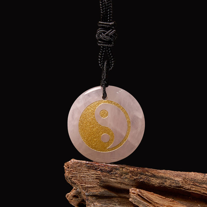 Buddha Stones Różne Kryształy Ametyst Tygrysie Oko Zielony Awenturyn Yin Yang Duchowy Naszyjnik Wisiorek