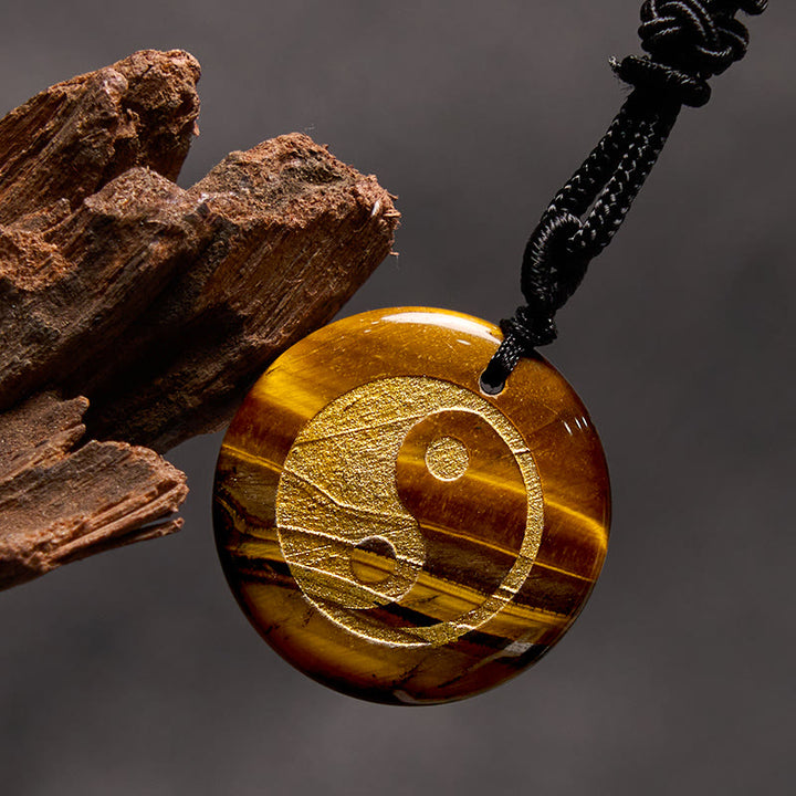 Buddha Stones Różne Kryształy Ametyst Tygrysie Oko Zielony Awenturyn Yin Yang Duchowy Naszyjnik Wisiorek