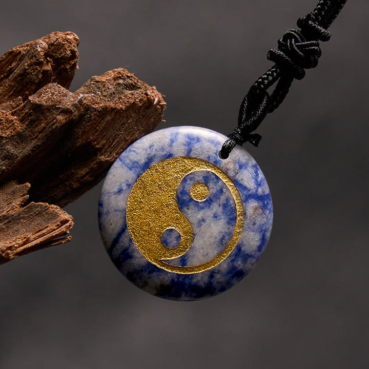 Buddha Stones Różne Kryształy Ametyst Tygrysie Oko Zielony Awenturyn Yin Yang Duchowy Naszyjnik Wisiorek