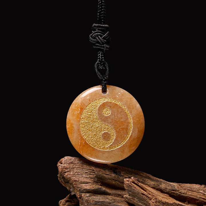 Buddha Stones Różne Kryształy Ametyst Tygrysie Oko Zielony Awenturyn Yin Yang Duchowy Naszyjnik Wisiorek