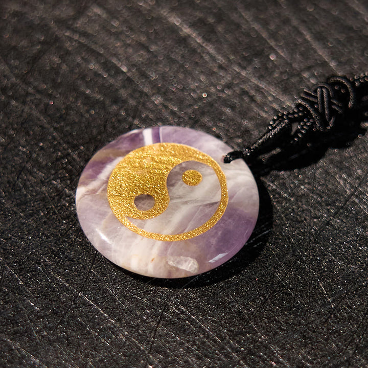 Buddha Stones Różne Kryształy Ametyst Tygrysie Oko Zielony Awenturyn Yin Yang Duchowy Naszyjnik Wisiorek