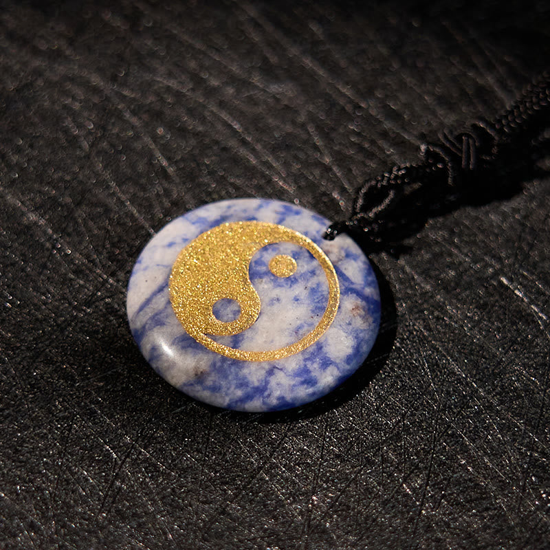 Buddha Stones Różne Kryształy Ametyst Tygrysie Oko Zielony Awenturyn Yin Yang Duchowy Naszyjnik Wisiorek