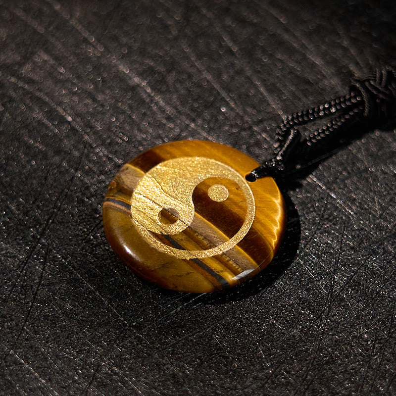 Buddha Stones Różne Kryształy Ametyst Tygrysie Oko Zielony Awenturyn Yin Yang Duchowy Naszyjnik Wisiorek