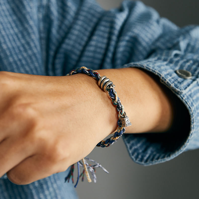 Buddha Stones 925 Srebro Sterling Monety Wagi Charm Ręcznie Robiona Bransoletka Błogosławieństwa - image 7