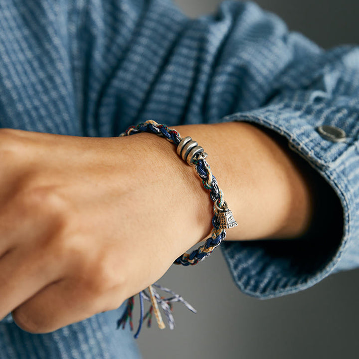 Buddha Stones 925 Srebro Sterling Monety Wagi Charm Ręcznie Robiona Bransoletka Błogosławieństwa - image 7