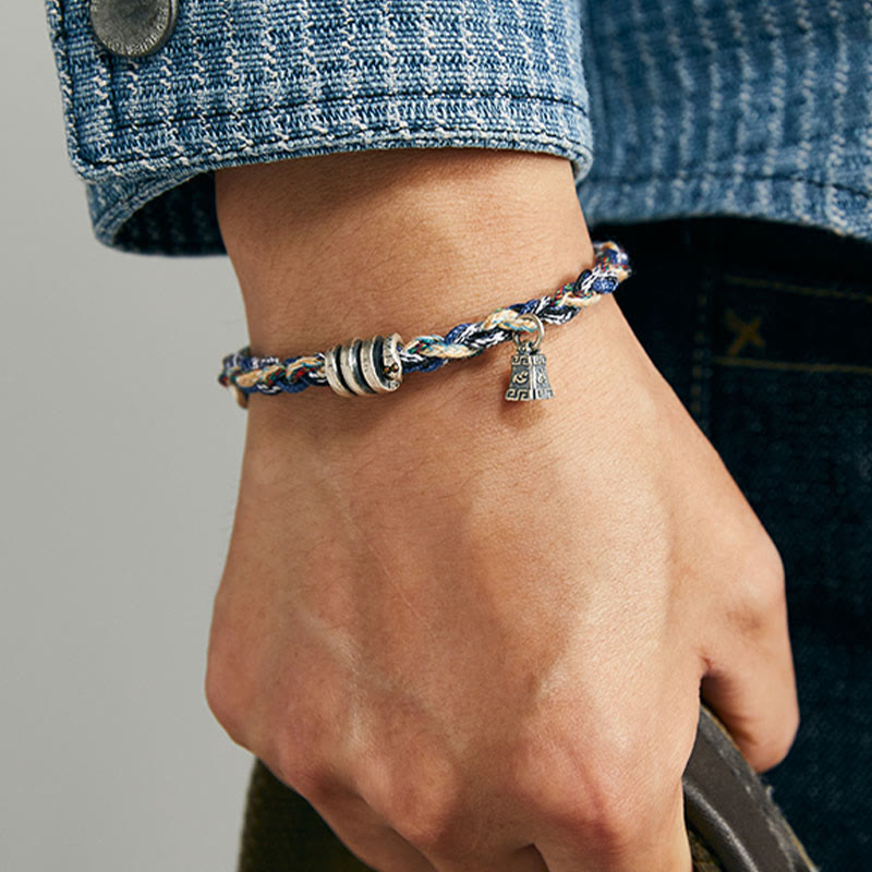 Buddha Stones 925 Srebro Sterling Monety Wagi Charm Ręcznie Robiona Bransoletka Błogosławieństwa - image 4