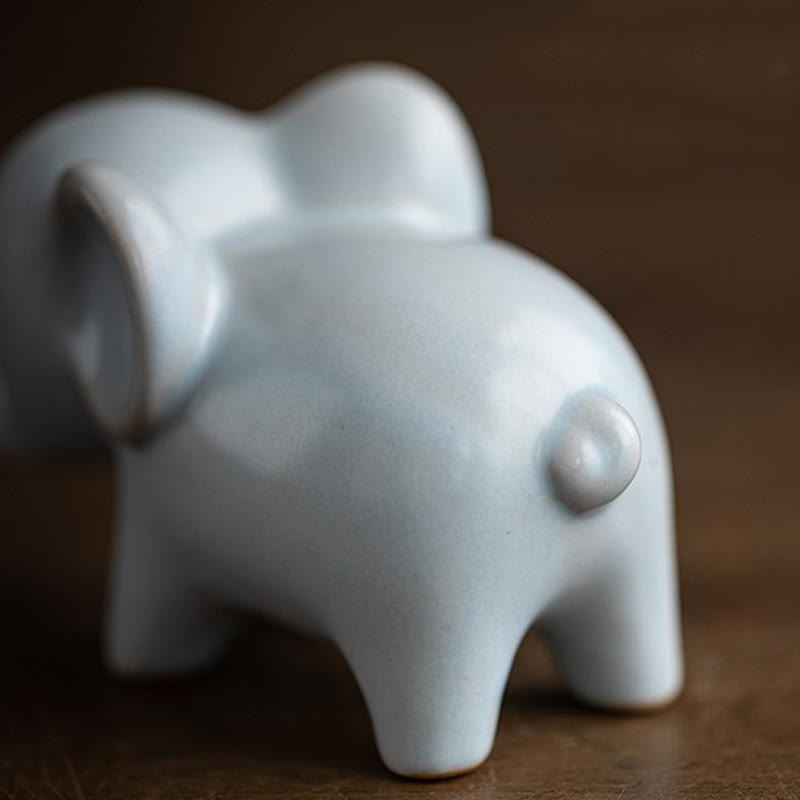 Buddha Stones Mały Ceramiczny Słoń Dom Herbata Figurka Zwierzę Dekoracja Biurka
